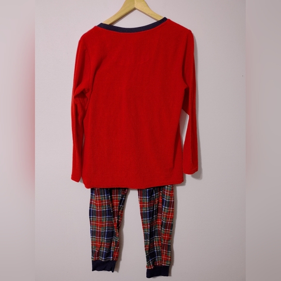 Eddie Bauer Red Top with Plaid Pajama Pants - Picture 4 of 13